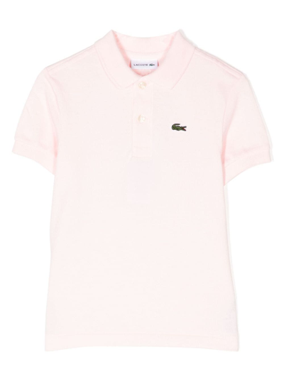 Shop Lacoste Logo-patch Cotton Polo Shirt In Pink