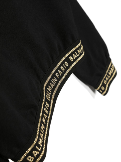 Balmain Logo-print Cotton Sweatshirt In Black