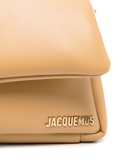 Shop Jacquemus Le Bambimou Leather Shoulder Bag In Neutrals