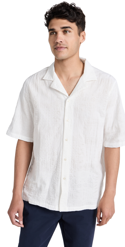 Shop Officine Generale Eren Double Voil Bandana Shirt White Xl