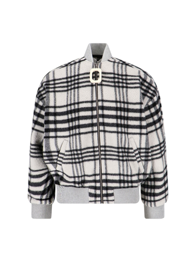 Shop Jw Anderson Checked Bomber Jacket In Gray