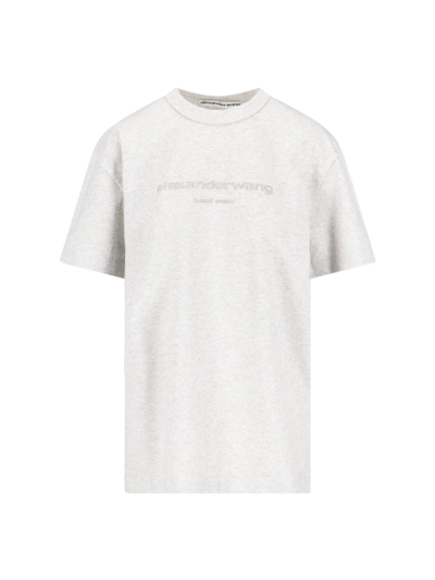 Shop Alexander Wang Logo T-shirt In Gray