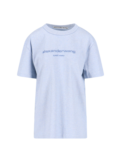 Shop Alexander Wang Logo T-shirt In Light Blue