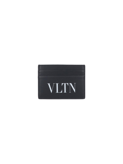 Shop Valentino 'vltn' Card Holder In Black  