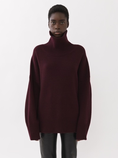 Chlo Pull Col Roul Ample Femme Violet Taille Xs 100 Cachemire