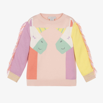 Shop Stella Mccartney Kids Girls Pink Cotton Unicorn Sweater