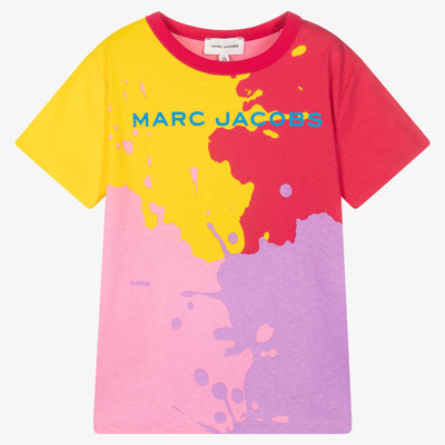 Shop Marc Jacobs Girls Pink & Yellow Colourblock T-shirt