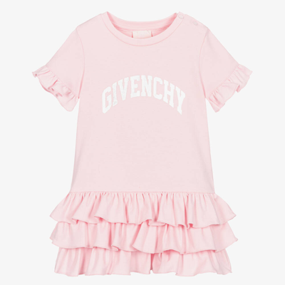 Shop Givenchy Girls Pink Cotton Dress