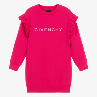 Shop Givenchy Girls Pink Cotton 4g Sweatshirt Dress