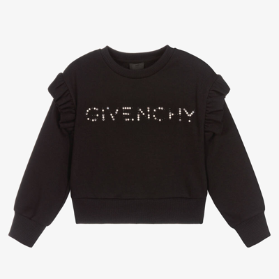 Shop Givenchy Girls Black Swarovski Sweatshirt