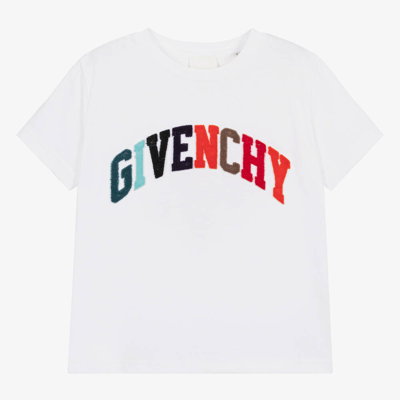 Shop Givenchy Boys White Cotton T-shirt