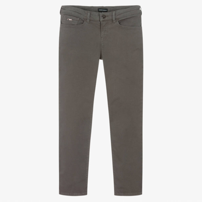 Shop Emporio Armani Teen Boys Grey Cotton Slim Jeans