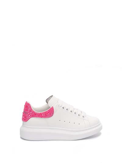 Shop Alexander Mcqueen `oversized` Leather Sneakers In White