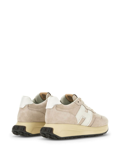 Hogan Midi H222 Suede Platform Sneakers In Neutrals