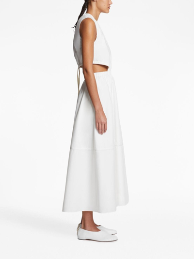 Shop Proenza Schouler White Label Cut-out Poplin Midi Dress In Weiss