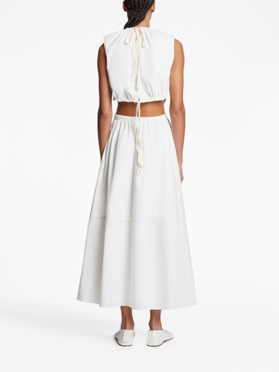 Shop Proenza Schouler White Label Cut-out Poplin Midi Dress In Weiss