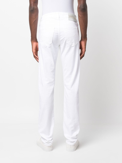 Shop Jacob Cohen Mid-rise Slim-fit Jeans In Weiss