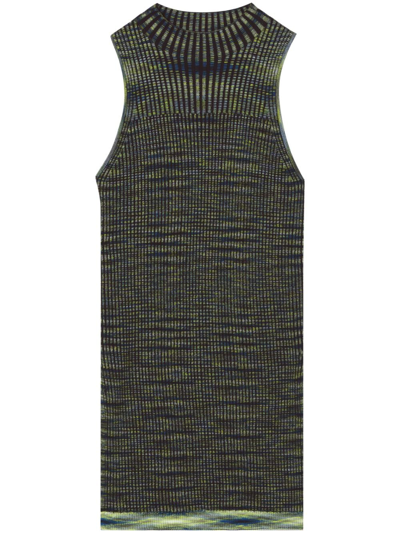 Proenza Schouler White Label Space Dye Ribbed-knit Top In Blau
