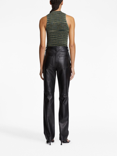 Shop Proenza Schouler White Label Space Dye Ribbed-knit Top In Blau