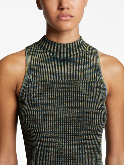 Shop Proenza Schouler White Label Space Dye Ribbed-knit Top In Blau