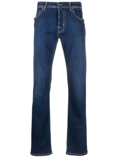 Shop Jacob Cohen Mid-rise Slim-fit Jeans In Blau
