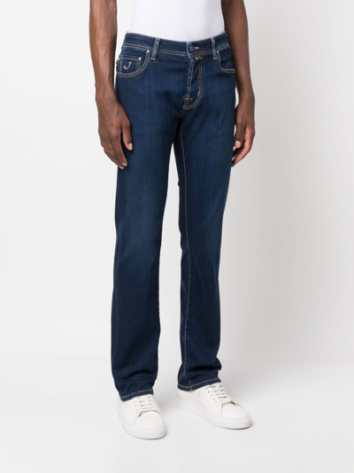 Shop Jacob Cohen Mid-rise Slim-fit Jeans In Blau