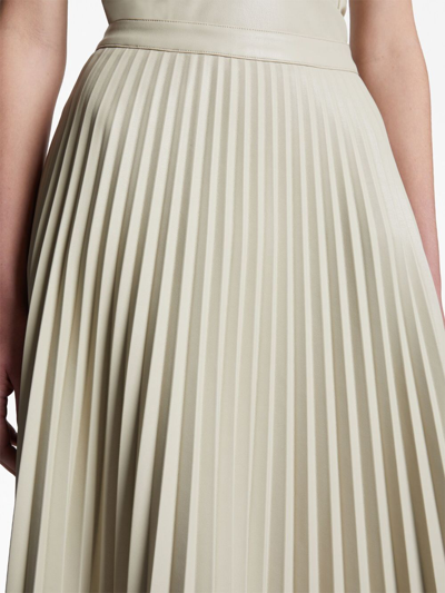 Shop Proenza Schouler White Label Pleated Faux-leather Midi Skirt In Weiss