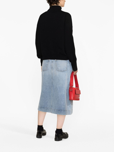 Kenzo Boke Flower Turtleneck Wool Sweater In Schwarz