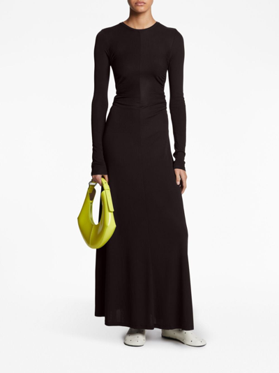 Proenza Schouler White Label Long-sleeve Open Back Jersey Maxi Dress In Black