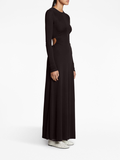 Proenza Schouler White Label Long-sleeve Open Back Jersey Maxi Dress In Black