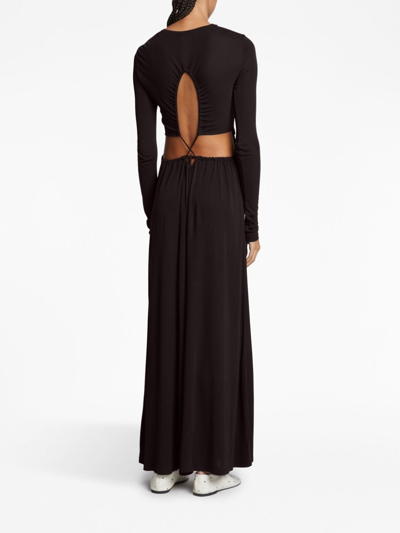 Proenza Schouler White Label Long-sleeve Open Back Jersey Maxi Dress In Black