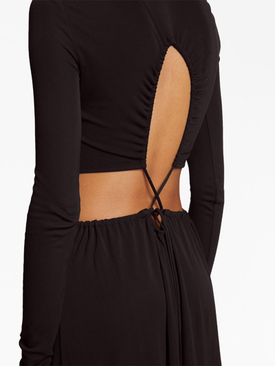 Shop Proenza Schouler White Label Open-back Jersey Maxi Dress In Black