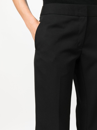 Jil Sander Mid-rise Flared Tailored Trousers In Schwarz