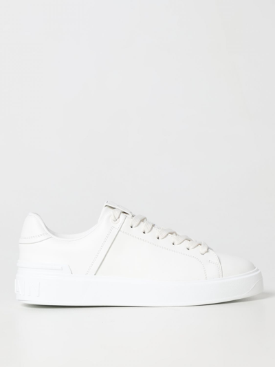 Shop Balmain Sneakers In Leather In White