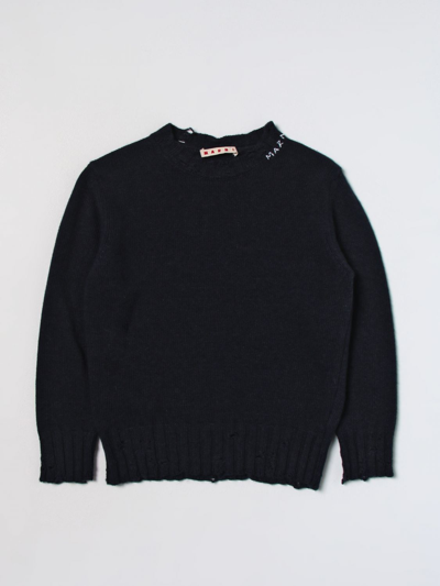 Shop Marni Sweater In Viscose And Wool Blend In Blue