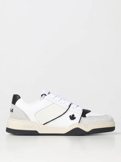 Shop Dsquared2 Spiker Sneakers In Leather In White