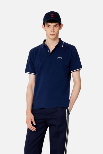 Shop Ami Alexandre Mattiussi Ami Paris Polo Shirt Blue For Men