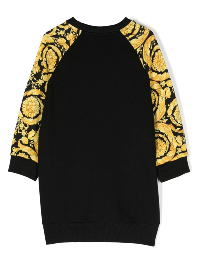 Shop Versace Barocco Medusa-print Sweatshirt Dress In Black