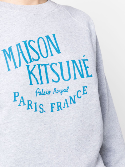 Shop Maison Kitsuné Palais Royal Vintage Cotton Sweatshirt In Grey