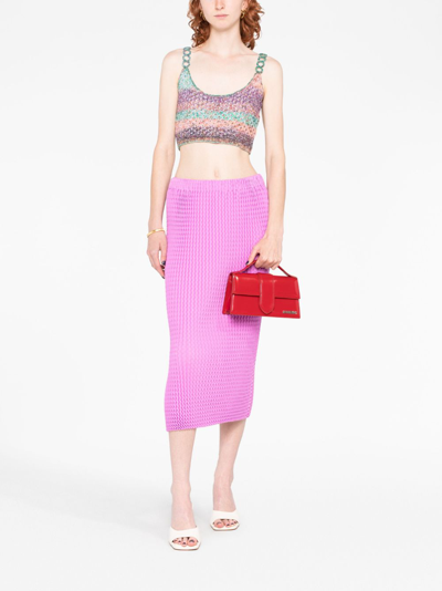 Jacquemus Patent Leather Le Bambino Long Shoulder Bag In Red