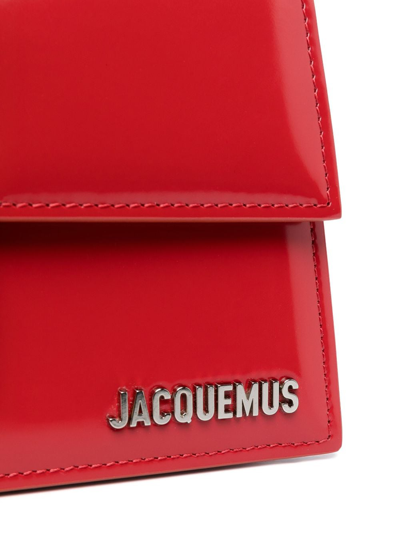 Jacquemus Patent Leather Le Bambino Long Shoulder Bag In Red