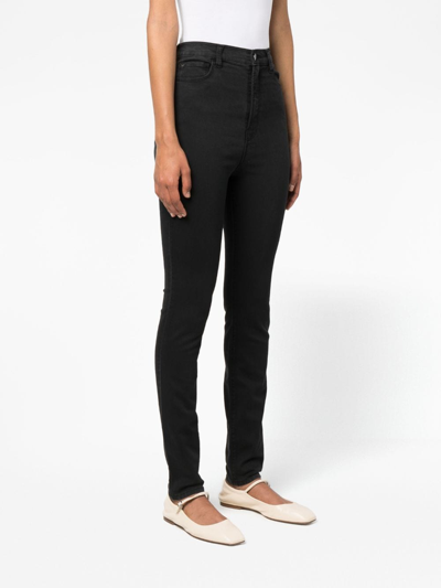 Shop Emporio Armani High-waist Skinny-cut Jeans In Black