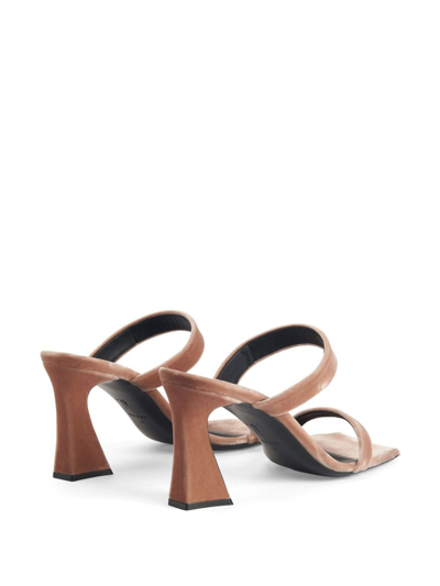 Shop Giuseppe Zanotti Flaminia 85mm Velvet Sandals In Brown
