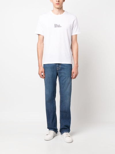 Shop Jacob Cohen Logo-print Cotton T-shirt In White
