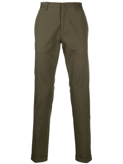 Shop Paul Smith Mid-rise Slim-fit Chinos In Green