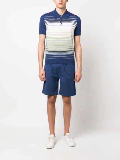 7 For All Mankind Logo-patch Bermuda Shorts In Blue