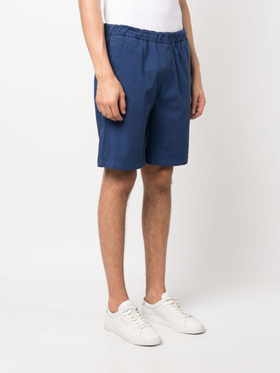 7 For All Mankind Logo-patch Bermuda Shorts In Blue