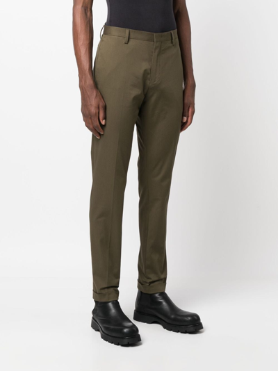 Shop Paul Smith Mid-rise Slim-fit Chinos In Green