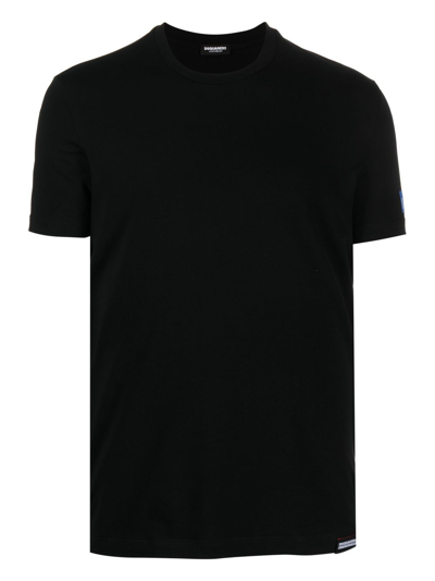 Shop Dsquared2 Logo-patch Cotton T-shirt In Black