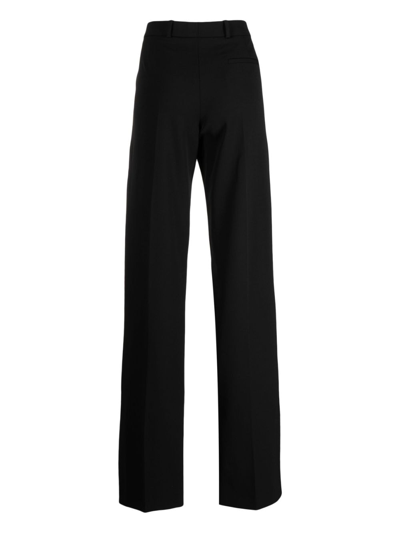 Shop Del Core Pressed-crease Straight-leg Trousers In X1000 Black